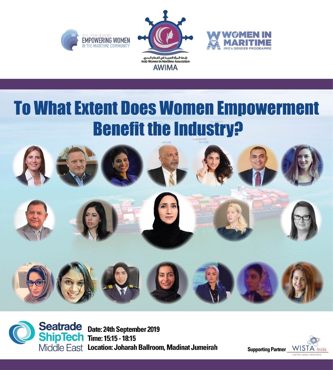 Arab AWIMA is proud to annouce being the “Women Empowerment” Partner to the Seatrade Shiptech 2019 as part of the UAE Maritime Week.