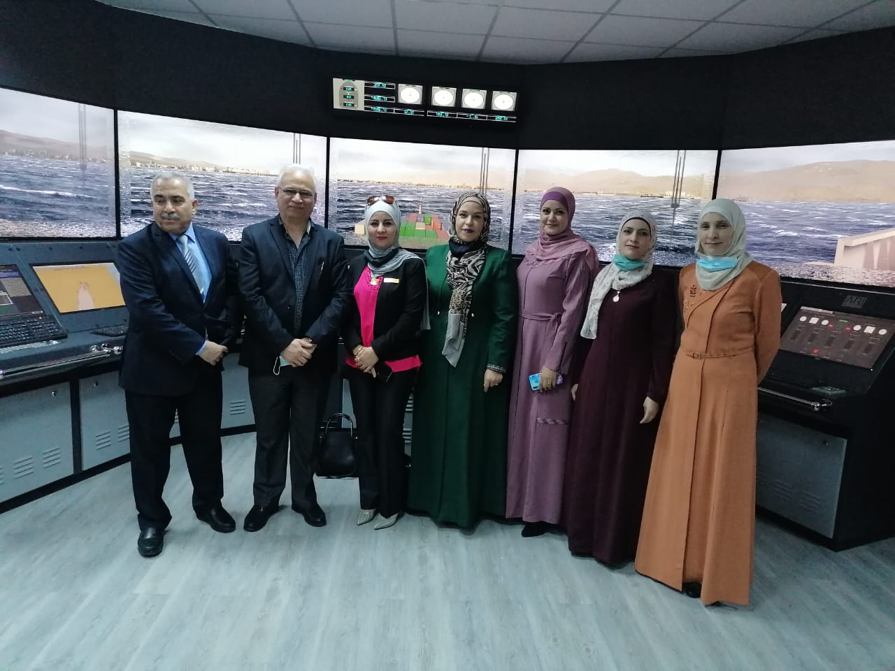 In the presence and generous support of the Director General of the Jordan Maritime commission, Engineer Muhammad Salman, the Arab Women Association working in the maritime sector awima, represented by the members of the Executive Council, Mrs. Reem Kteish & Miss / Wafa Al-Momani, on an introductory visit to the workers at the Aqaba Maritime Education and Training Center of the Al-Balqa Applied University