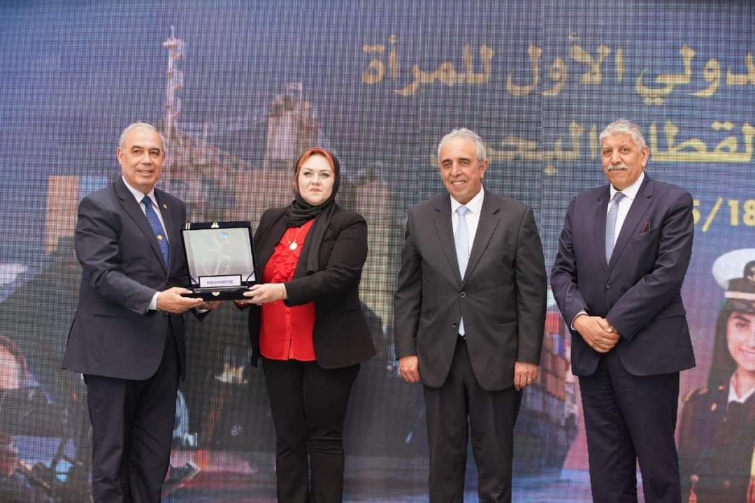 Honoring Ms. Shireene Mohamed galal as one of the exemplary female employees working in the maritime sector, who were nominated by their respective organizations, on the International Women's Day celebration held by the Arab Academy for Science and Technology branch in Alamein