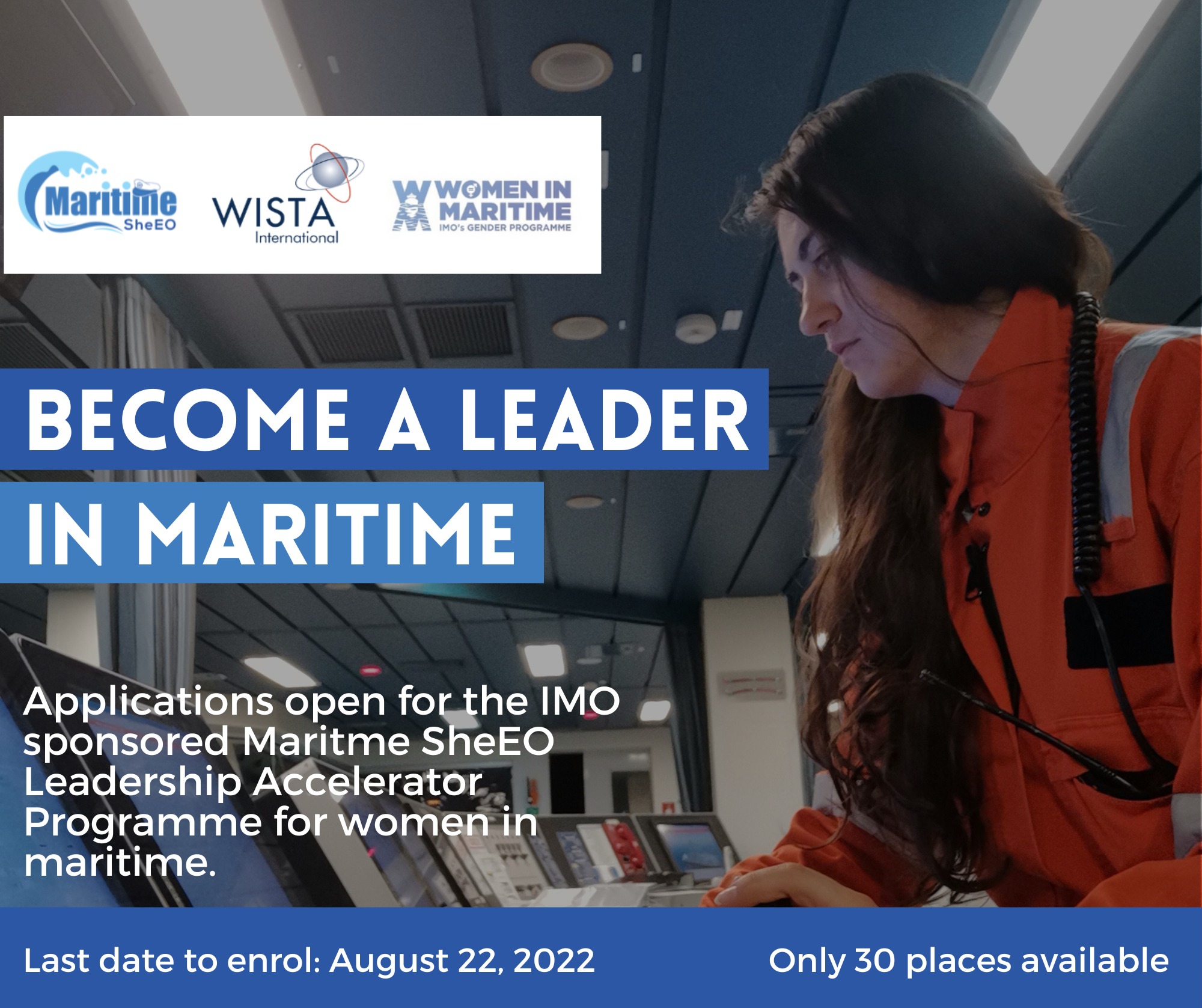 Enrolment invitation for the second cohort of the Maritime SheEO Leadership Accelerator Program (LEAP)