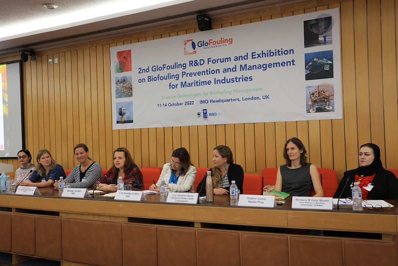 The presence of Ms. Shireene Galal, Director of the General Secretariat of the Arab Women's Association in the Maritime Sector, The Second Forum for Research and Development on Biofouling Prevention and Management for Maritime Industries IMO HQ – London - UK
