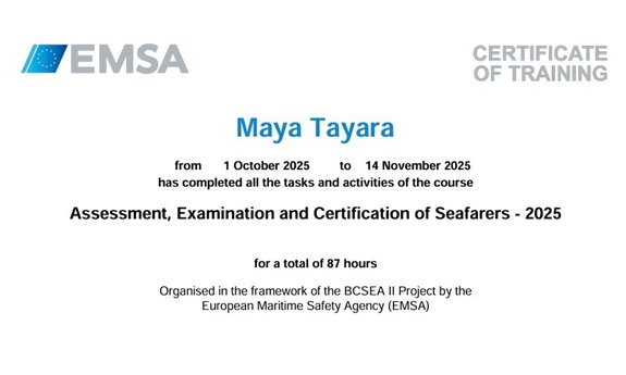 AWIMA Lebanon Member Participates in International Training on Seafarers’ Assessment and Certification